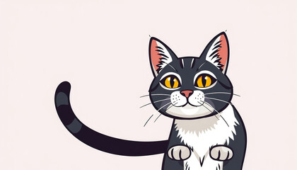 Fototapeta premium Adorable Kitten in a Fun Cartoonish Style