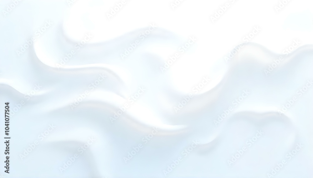 Poster milk white wave background looks soft, like a swaying white cloth. 3d rendering of glossy white smoo