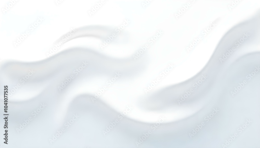 Poster milk white wave background looks soft, like a swaying white cloth. 3d rendering of glossy white smoo