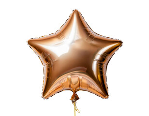 Multicolored and shiny star-shaped party balloon. With white background