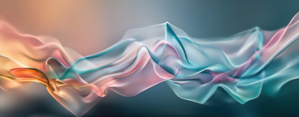 Obraz premium Soft Light: Colorful Translucent Ribbons