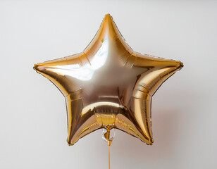Multicolored and shiny star-shaped party balloon. With white background