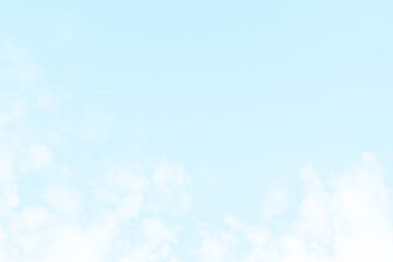 Blue sky with white fluffy cloud. Cumulus clouds background. Cloudscape morning sky. The concepts of freedom of life, never give up and positive though energy.