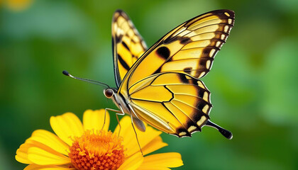 Fototapeta premium A butterfly is sitting on a flower