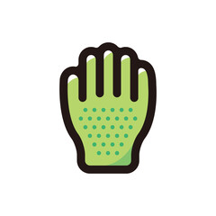 Gardening glove outline icon for graphic design, apps and websites
