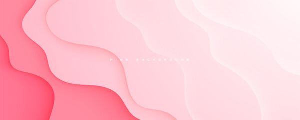 Pink wavy shape dimension background decorative design vector