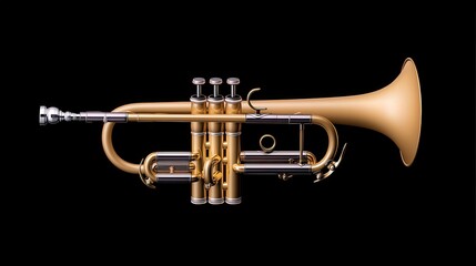 Obraz premium Gold Trumpet Instrument Music Jazz Brass Band Musical Performance