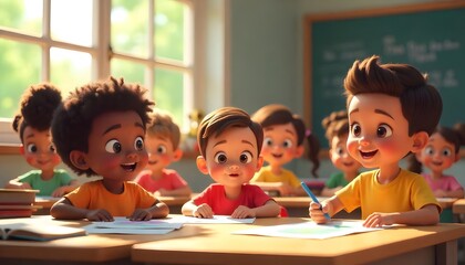 International day of education in cartoon style