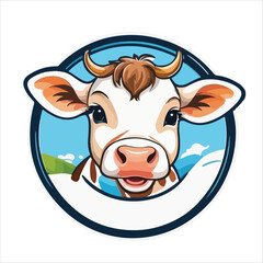 Dairy Cow animal vector illustration design, Baby Cow Illustration vector design