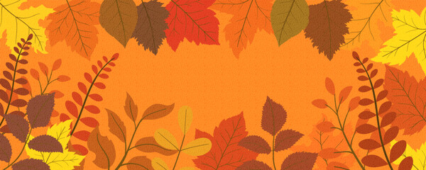 Fototapeta premium Autumn horizontal background. Autumn modern art design, templates for placards, banners, flyers, presentations, reports, sales, header, cover, social media, fashion ads, decor.