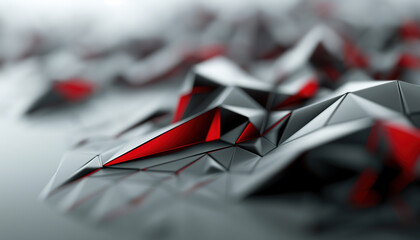Abstract Red and Black Geometric Landscape Design