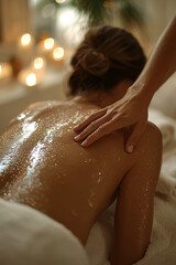 a person receiving a back massage,