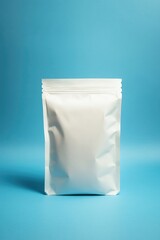 White Food Bag on Blue Surface