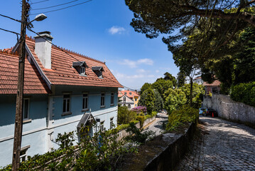 Cobblestone Street on the Way to Pena Palace - Sintra, Portugal