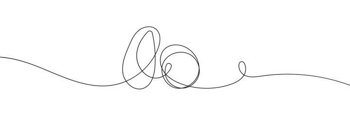 Easter egg line art. Easter border with Easter eggs. Continuous line art Easter egg seamless pattern vector illustration in eps 10.