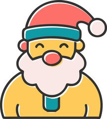 Obraz premium Colorful Cartoon Santa Claus with Red Hat and Beard Holiday Festive Symbol
