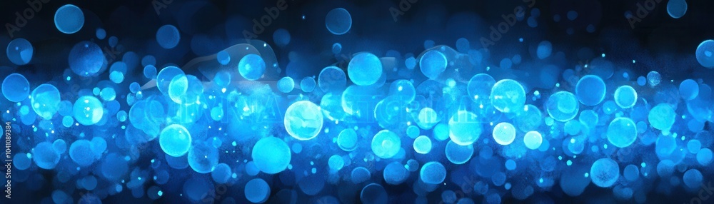 Poster Abstract Blue Bokeh Background.