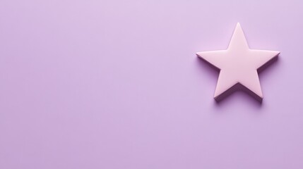 Obraz premium A minimalist pink star against a soft lavender background, perfect for themes of beauty, creativity, and inspiration.