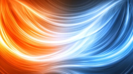 Abstract Swirling Lines in Orange  Blue  and White Color Palette