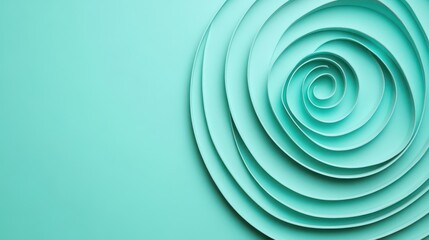 Fototapeta premium A beautiful layered paper art design featuring swirling patterns in soothing turquoise tones, perfect for modern decor.