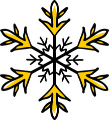 Gold and White Snowflake Vector Illustration Winter Holiday Design