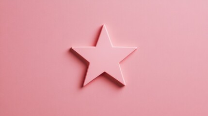 Obraz premium A charming pink star resting on a soft pink background, perfect for themes of love, celebration, and creativity.