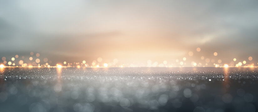 Glistening Twilight Across a Serene Lakeside Shore