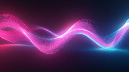 Abstract Neon Wave Background   Pink Blue Digital Technology Design