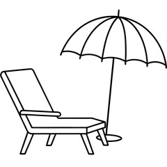 beach chair and umbrella