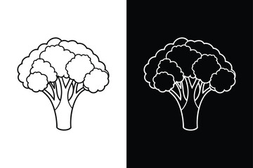 Flat Broccoli line Icon. Perfectly Editable Vegetable icon for Design
