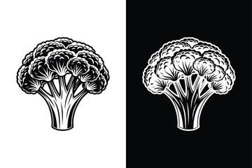 Minimalist Broccoli Icon. Easy-to-Edit Vegetable Silhouette for Designs