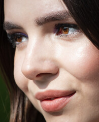 Close-up portrait of a brunette girl