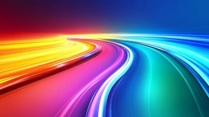 Abstract Colorful Light Trails Background   Futuristic Technology  Speed  and Motion