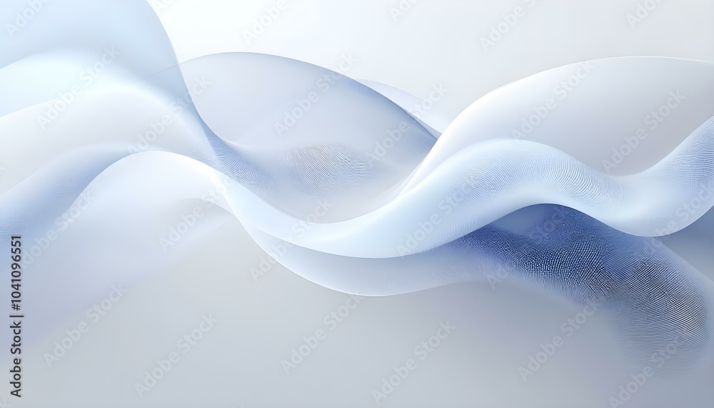 Poster Abstract white and light gray wave modern soft luxury texture with smooth and clean background. Luxury white cloth background abstract with soft waves. White fabric smooth texture background.