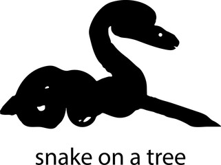 Black Snake Silhouette Transparent Background. Vector