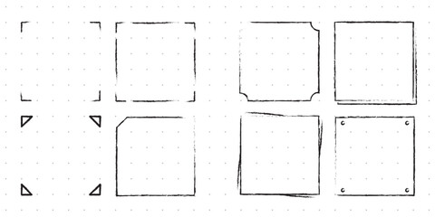 Set of Cute Hand drawn Doodle Banners and Ribbons isolated on white background for your Design. Bullet journal Ideas. Girly Stuff. Sticky Notes.