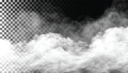 PSD Fog or smoke isolated transparent background. White cloudiness, mist, smog, dust, vapor PNG 52