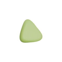 Vector 3d illustration with the image of a medical pill of a triangle shape of green color.
