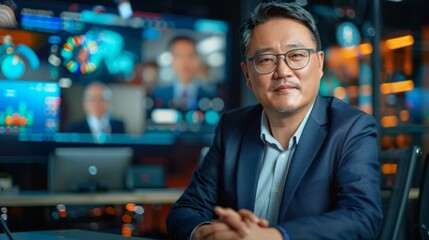 Professional in Sleek Conference Room Setting