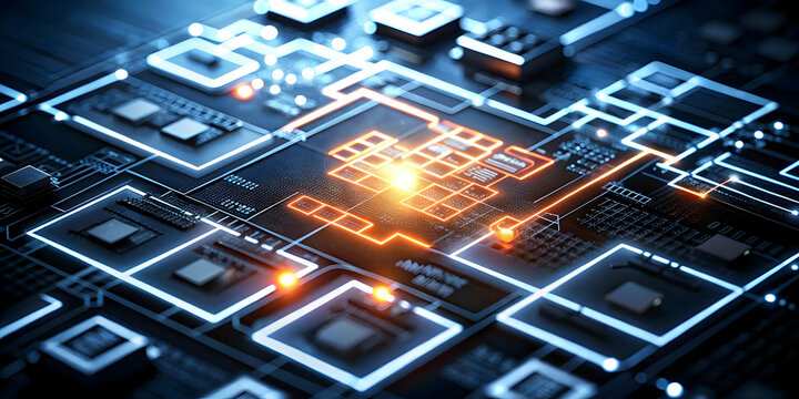 Close Up Macro Photograph of AI Algorithm Flowchart for Customer Support Processes with Copy Space - Visual Representation of Customer Service Automation and Support Efficiency Concepts
