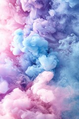 Fototapeta premium Abstract Swirling Purple, Blue, and White Ink in Water