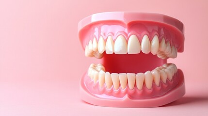 Obraz premium A dental model illustrates dental implants prominently, highlighting the importance of restoring oral functionality and aesthetics effectively