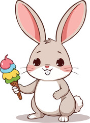 Rabbit with ice- cream