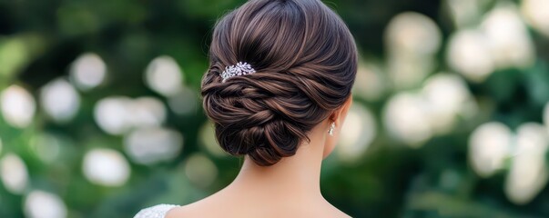 Elegant updo hairstyle: Fresh salon haircut ideal for formal events and special occasions.