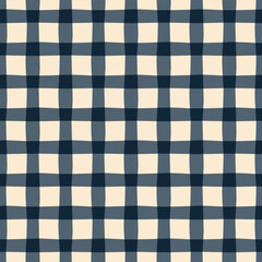 Elegant black and white plaid pattern checkered background. Uneven crisscross line shapes texture design. Modern decoration textile fabric swatch, ladies dress, men's shirt all over print block.