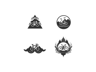 A black and white image of a bicycle with  in the background vector, vector and illustration,