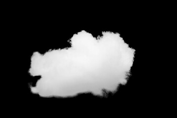 Cloud isolated with clipping paths on black background