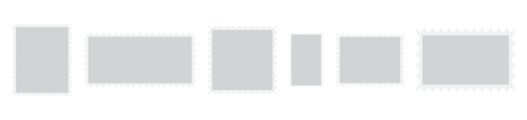 Set of postage blank stamp clipart design illustration