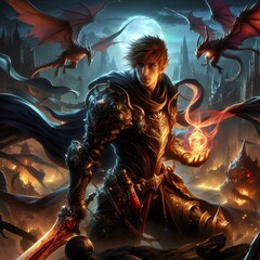 Heroic Fantasy Adventure in a Dark Realm Fantasy wallpaper.