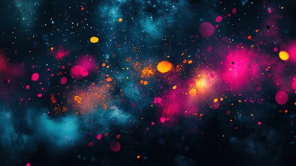 Vibrant Abstract Space Background with Colorful Dots